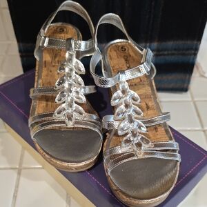 Silver Strappy Sandals